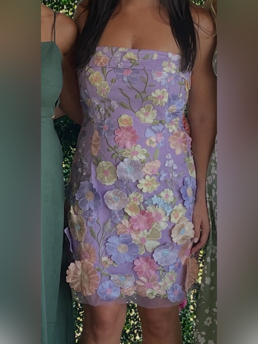 Strapless Floral Mini Dress